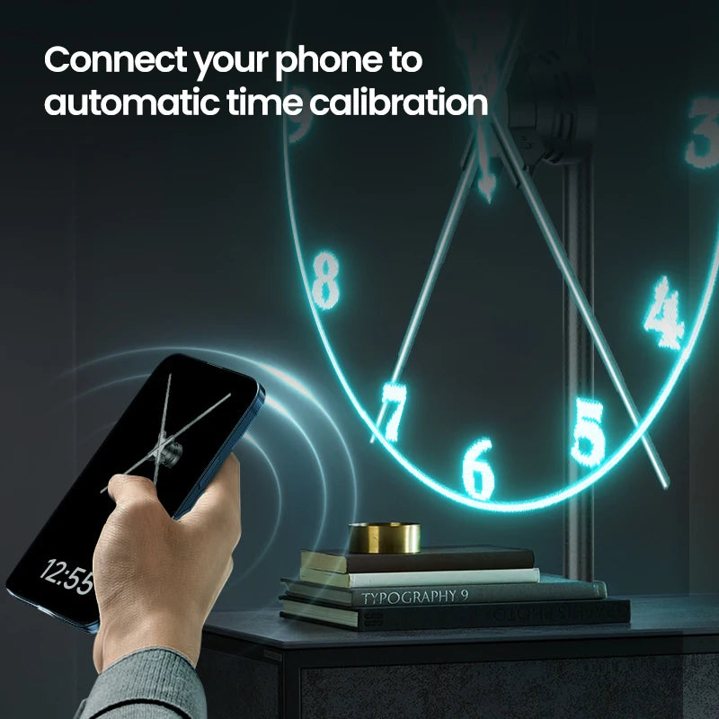 Cyberpunk 3d projector led digital large wall clock modern design decoration art big wall clock Can display images and videos