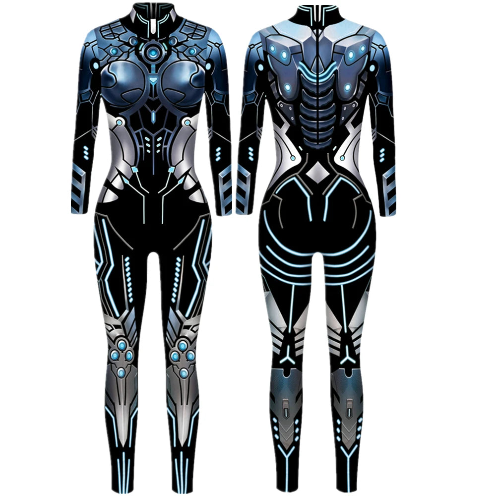Cyberpunk Robot Punk Bodysuit Futuristic Cosplay Zentai Suit for Festivals Halloween Costumes and Sci Fi Fashion by CyberTribe