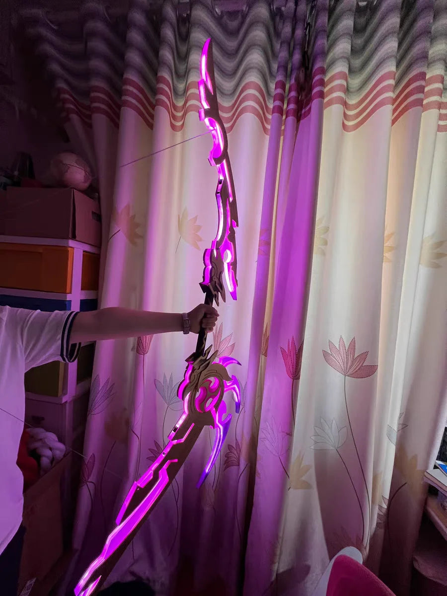CyberTribe Anime Inspired Raiden Style Cosplay Bow and Arrow Prop Luminous Halloween Costume Weapon for Cosplay and Events