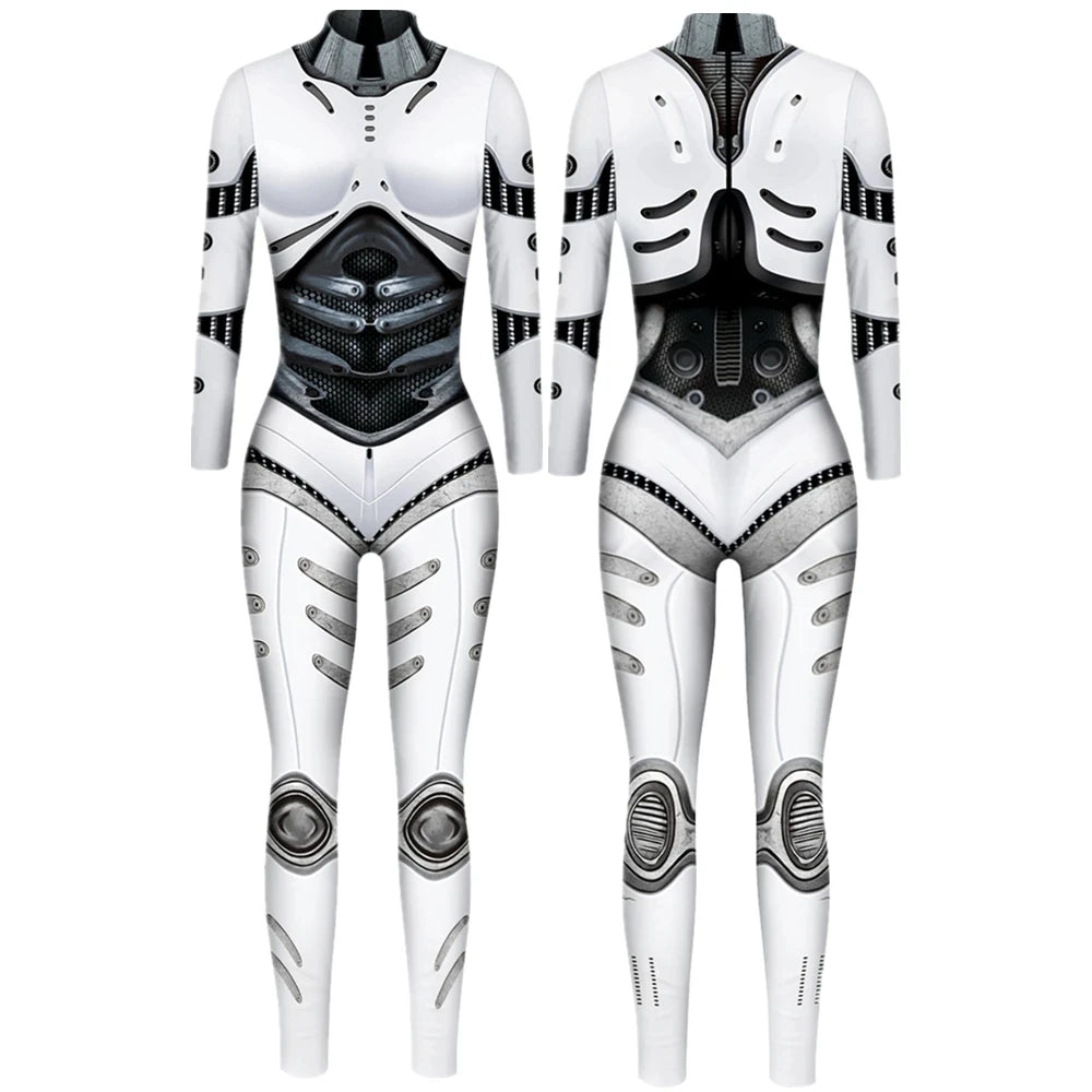 Cyberpunk Robot Punk Bodysuit Futuristic Cosplay Zentai Suit for Festivals Halloween Costumes and Sci Fi Fashion by CyberTribe