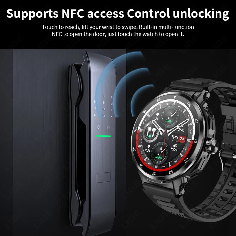 2 in 1 Smart Watch with Wireless Earbuds Bluetooth Calling NFC Health Monitor Fitness Tracker Smartwatch for Android and iOS