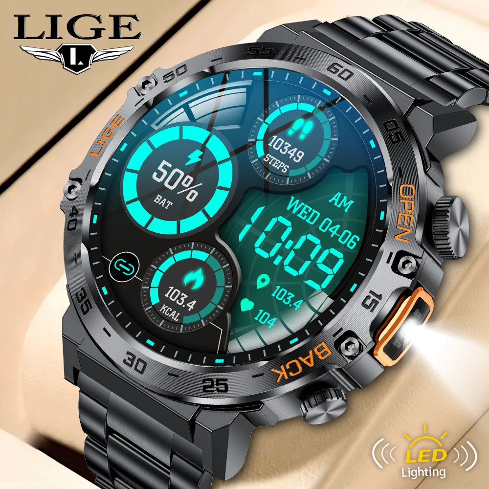 HD Smart Watch for Men 360 by 360 Display Bluetooth Fitness Tracker Waterproof Sport Smartwatch for Android and iOS