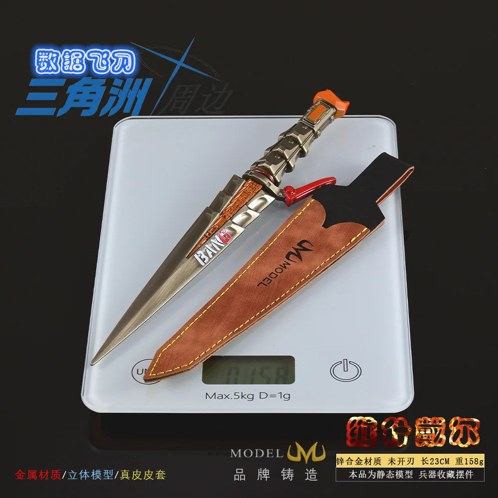 23CM Delta Force Chinese Game Peripheral Data Flying Knife Metal Craft Weapons Model Collectible Desk Ornament Creative Gift Toy