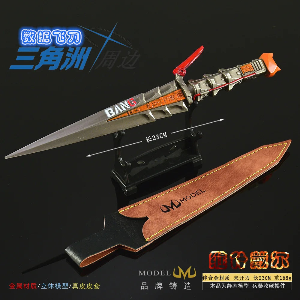 23CM Delta Force Chinese Game Peripheral Data Flying Knife Metal Craft Weapons Model Collectible Desk Ornament Creative Gift Toy