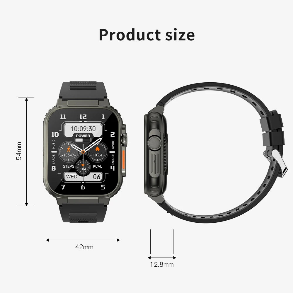 1.96 Inch AMOLED Smart Watch for Men Bluetooth Calling 600 mAh Battery Fitness Tracker Waterproof Outdoor Sport Smartwatch for Android and iOS