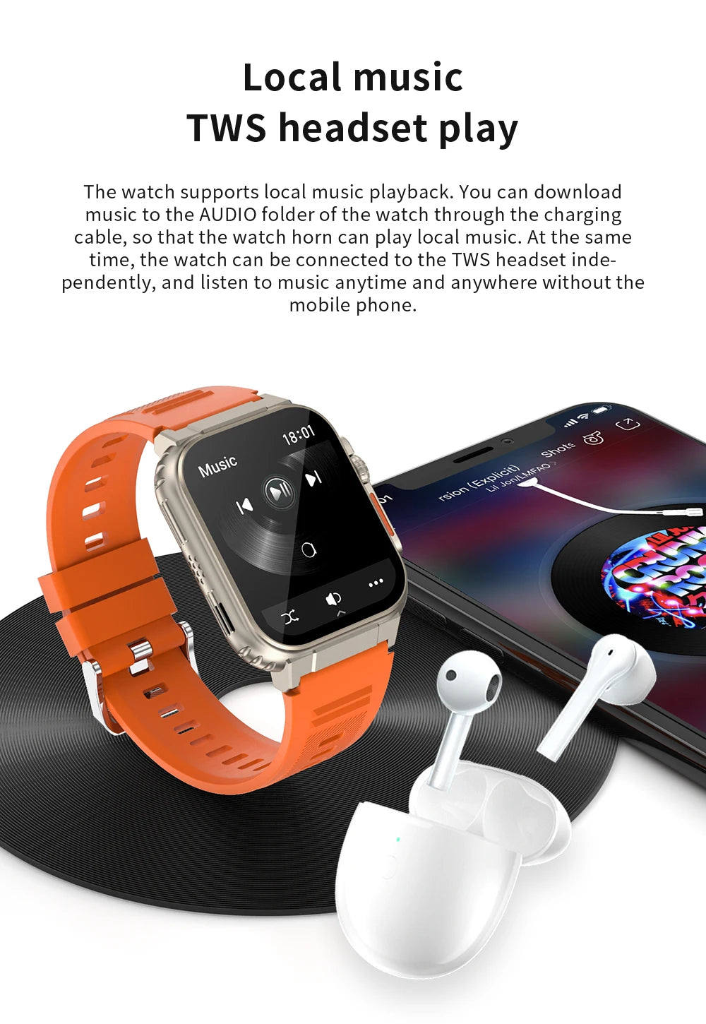 1.96 Inch AMOLED Smart Watch for Men Bluetooth Calling 600 mAh Battery Fitness Tracker Waterproof Outdoor Sport Smartwatch for Android and iOS