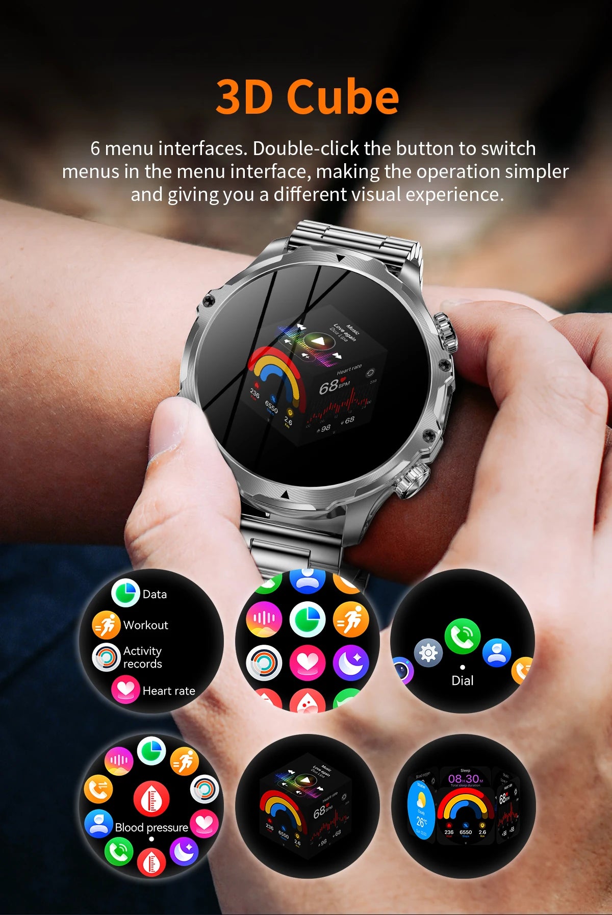 1.9 Inch Smart Watch for Men Bluetooth Calling 700 mAh Battery Fitness Tracker Waterproof Outdoor Sport Smartwatch for Android and iOS