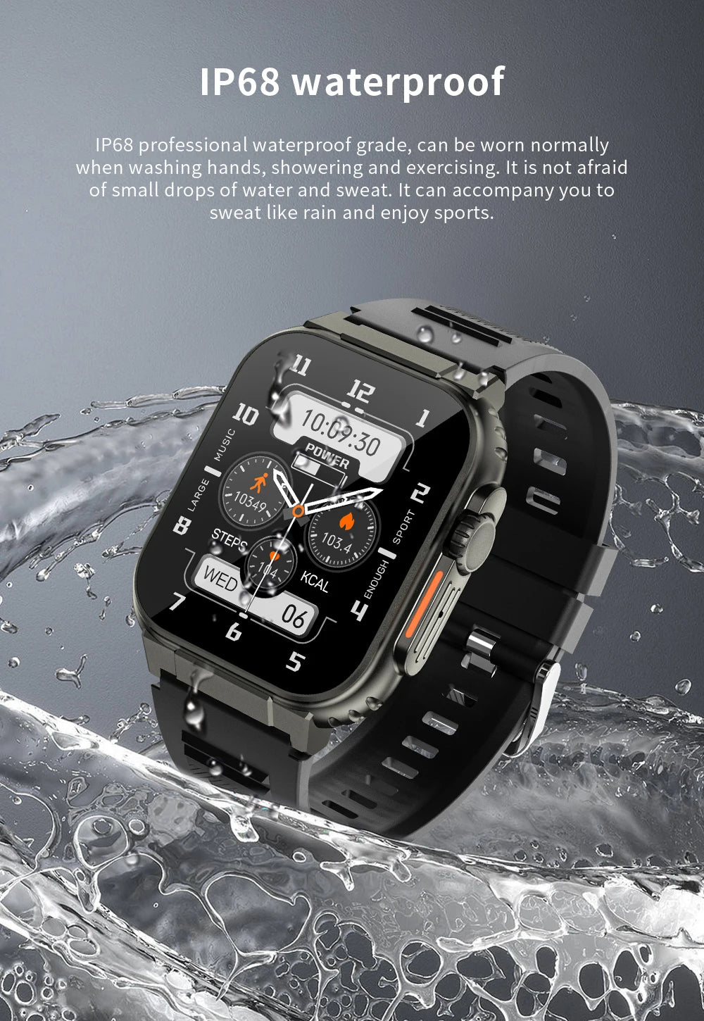 1.96 Inch AMOLED Smart Watch for Men Bluetooth Calling 600 mAh Battery Fitness Tracker Waterproof Outdoor Sport Smartwatch for Android and iOS