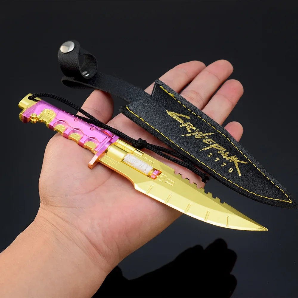 18cm Cyberpunk Game Peripherals Weapon Model Knife Sword Cosplay Prop Holsters All Metal Unedged Crafts Ornaments Boys Gifts