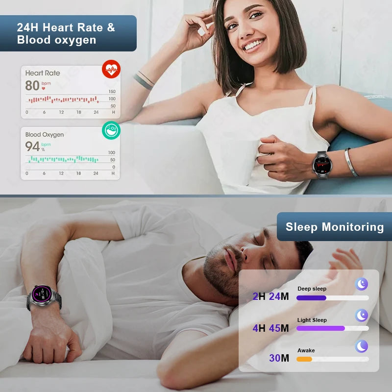 1.52 Inch Display Smart Watch for Men Bluetooth Calling Fitness and Health Tracker Waterproof Sport Smartwatch for Android and iOS Phones