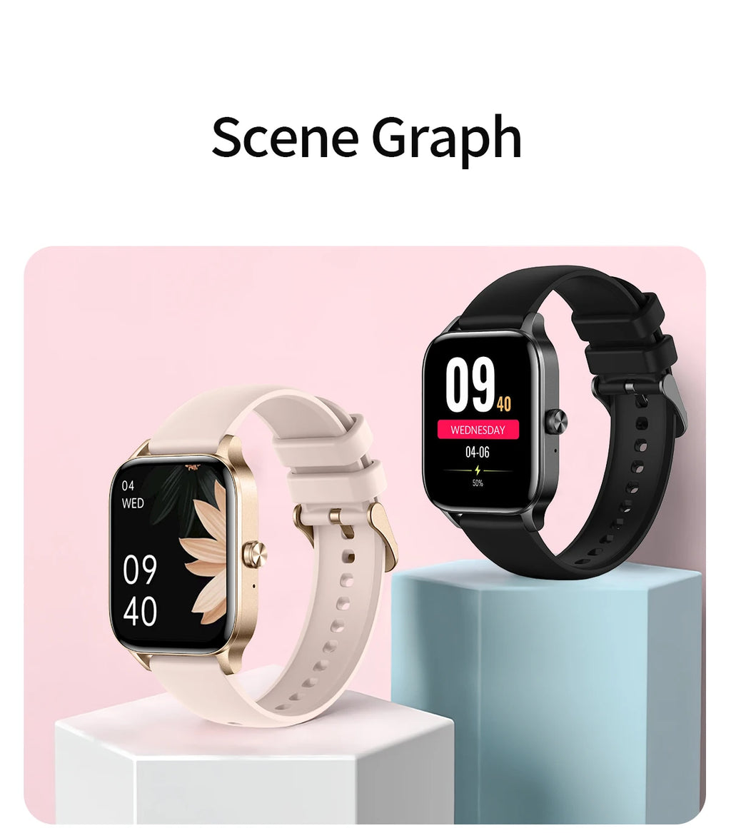 1.85 Inch HD Smart Watch for Men and Women Bluetooth Calling Fitness Tracker Health Monitor Custom Watch Face Smartwatch for Android and iOS