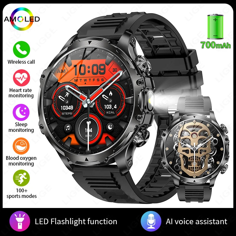 1.9 Inch Smart Watch for Men Bluetooth Calling 700 mAh Battery Fitness Tracker Waterproof Outdoor Sport Smartwatch for Android and iOS