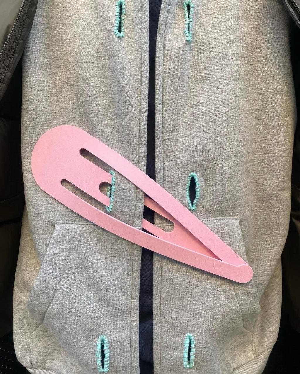 Womens Detachable Hoodie Clip Design Zip Up Sweatshirt Goth Grunge Cardigan Jacket Streetwear Fashion