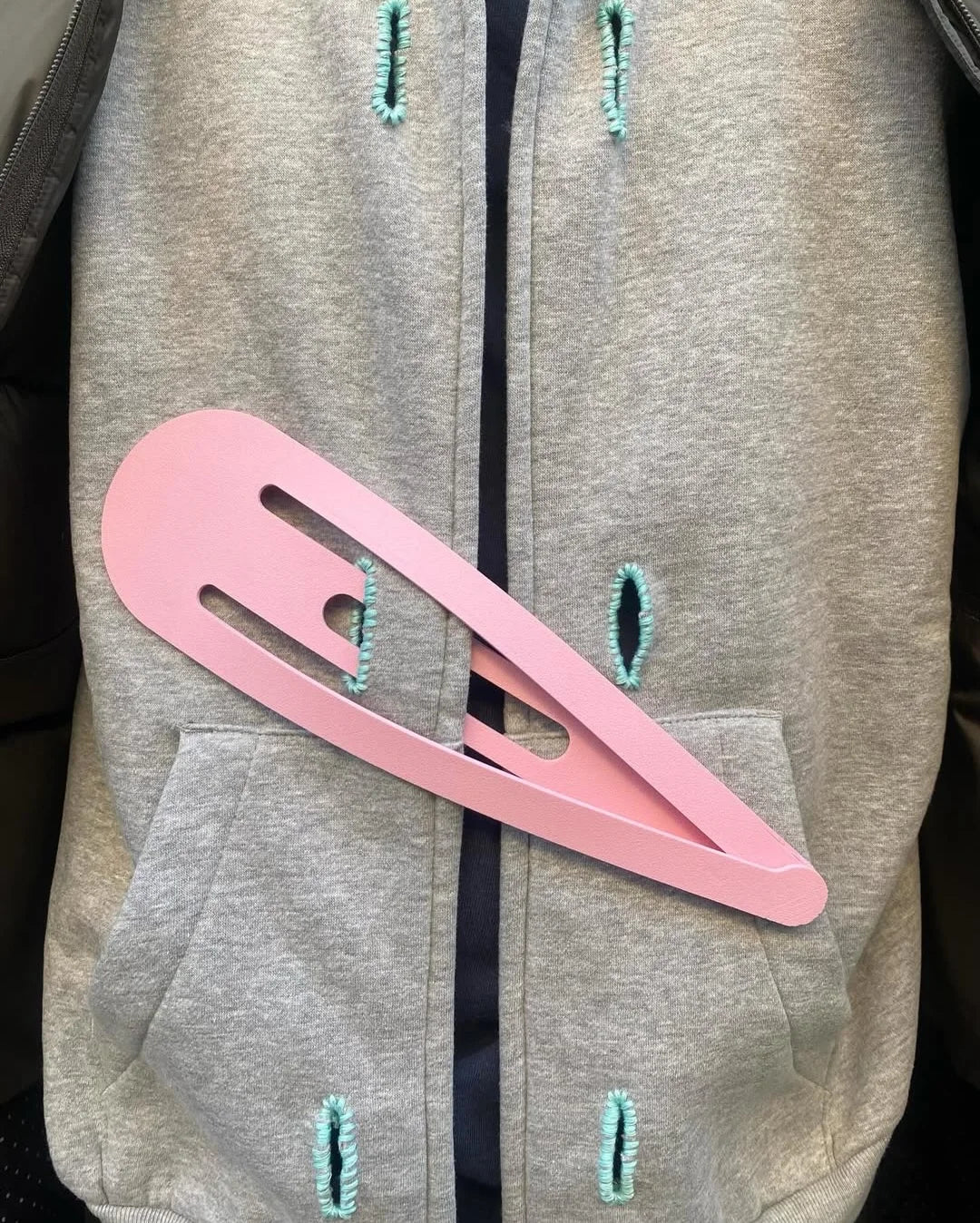 Womens Detachable Hoodie Clip Design Zip Up Sweatshirt Goth Grunge Cardigan Jacket Streetwear Fashion