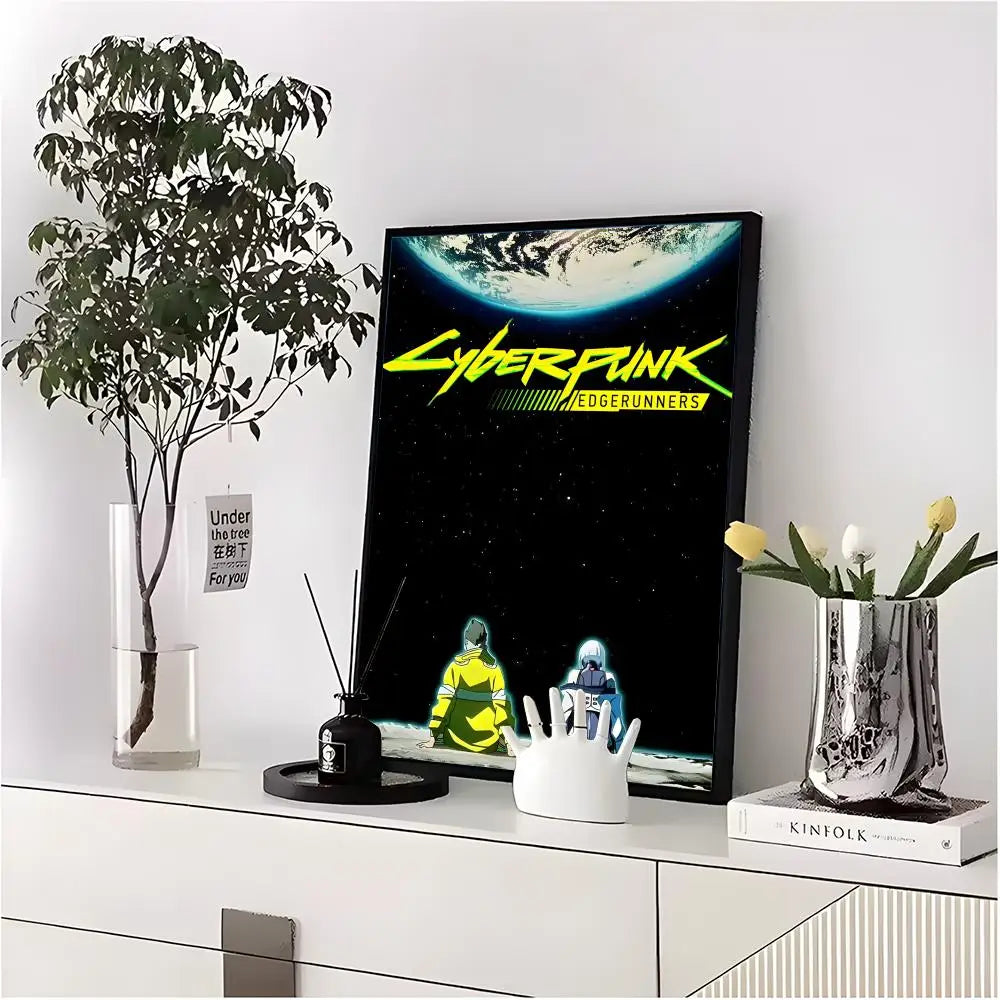 Cyberpunk Edgerunners Poster HD art sticky wall waterproof home living room bedroom bar aesthetic decoration