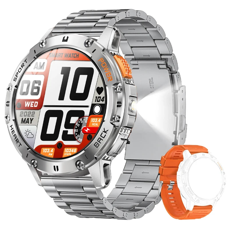 Display Smart Watch with Flashlight Bluetooth Call Fitness Tracker for Android and iOS