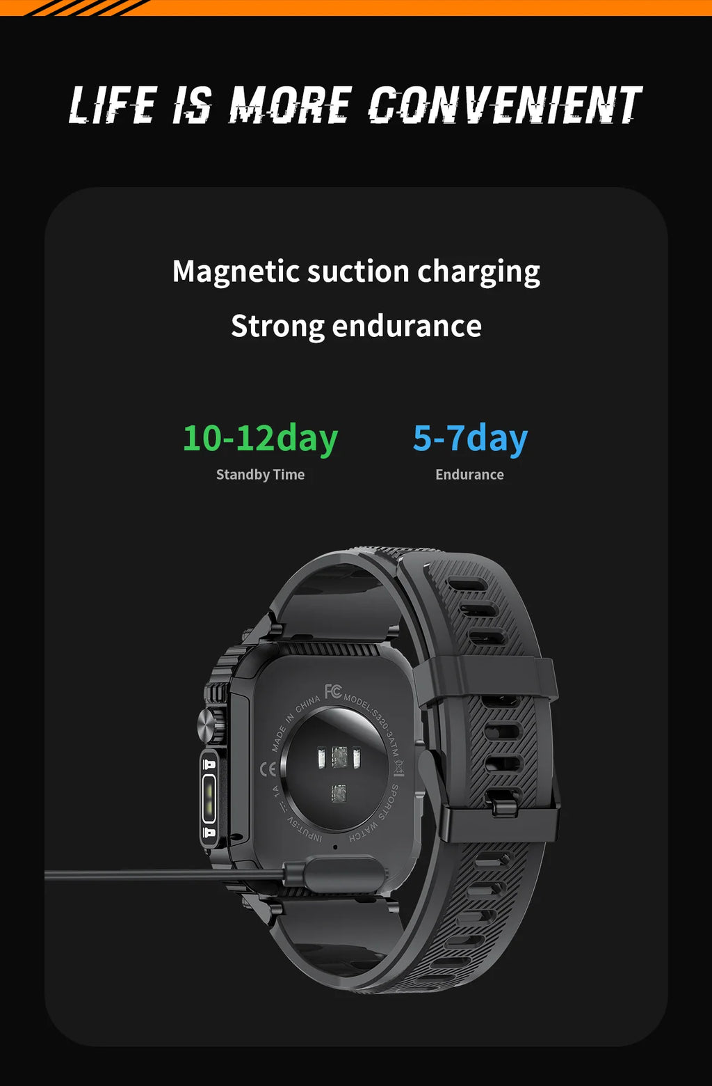 Rugged And Durable Military Smart Watch Ip68 Waterproof 2.02 ''HD Display Bluetooth Voice Smart Watch With Flashlight 2024 New