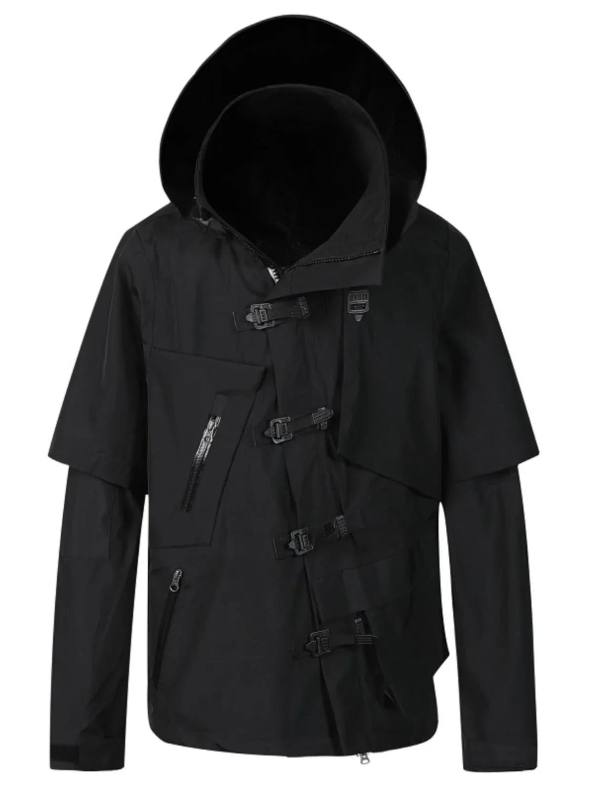 Techwear Cyberpunk Jacket Waterproof Two Way Zipper Darkwear Urban Streetwear Outdoor Jacket for Men
