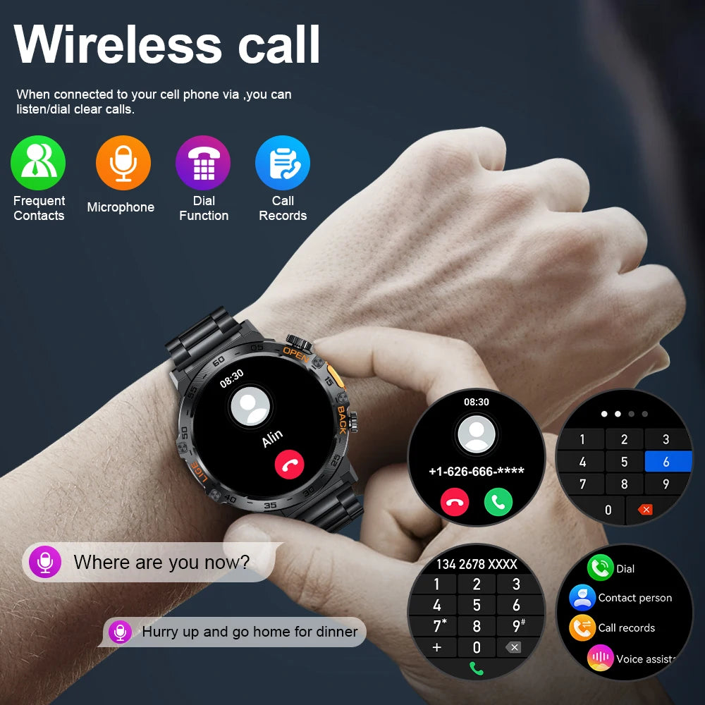HD Smart Watch for Men 360 by 360 Display Bluetooth Fitness Tracker Waterproof Sport Smartwatch for Android and iOS