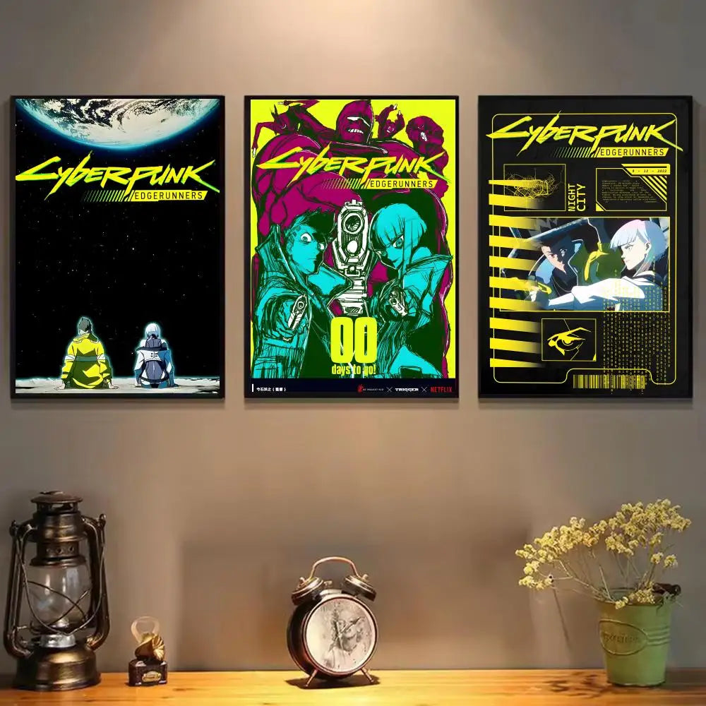 Cyberpunk Edgerunners Poster HD art sticky wall waterproof home living room bedroom bar aesthetic decoration