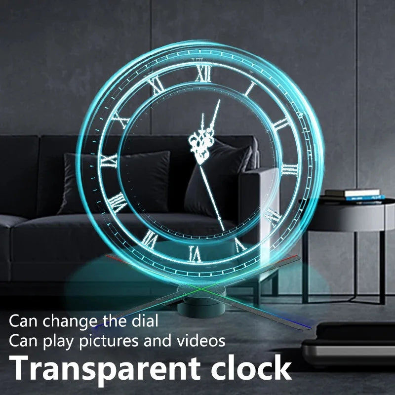 Cyberpunk 3d projector led digital large wall clock modern design decoration art big wall clock Can display images and videos