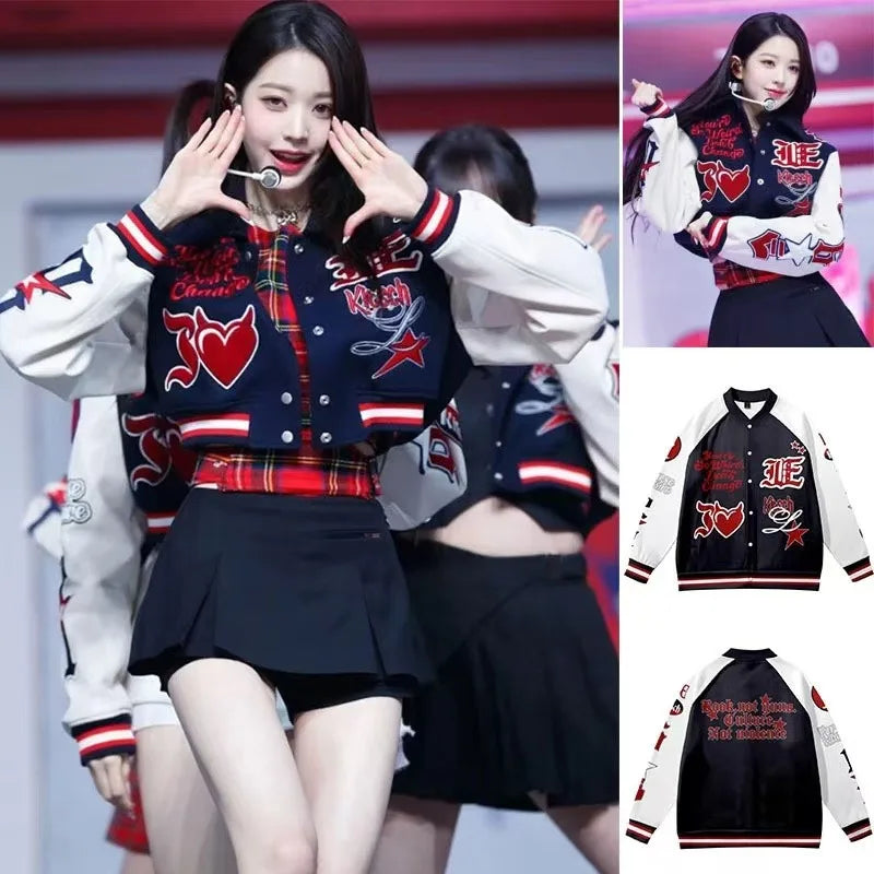 Retro Y2K Women Baseball Jacket Hip Hop Punk Pilot Coat Streetwear Fashion Casual Trendy Jacket