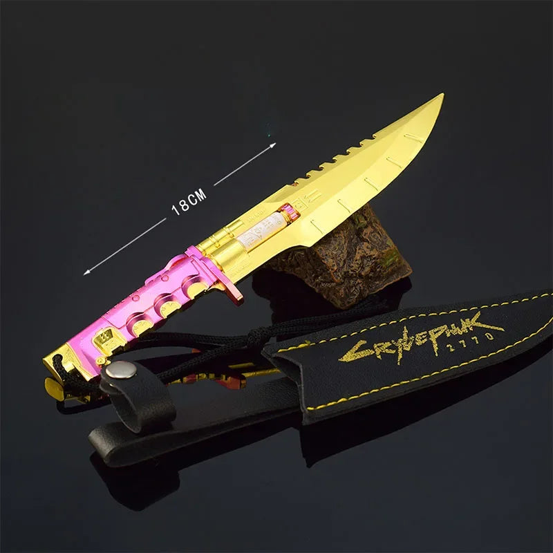 18cm Cyberpunk Game Peripherals Weapon Model Knife Sword Cosplay Prop Holsters All Metal Unedged Crafts Ornaments Boys Gifts