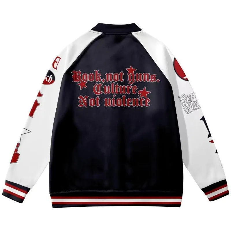 Retro Y2K Women Baseball Jacket Hip Hop Punk Pilot Coat Streetwear Fashion Casual Trendy Jacket