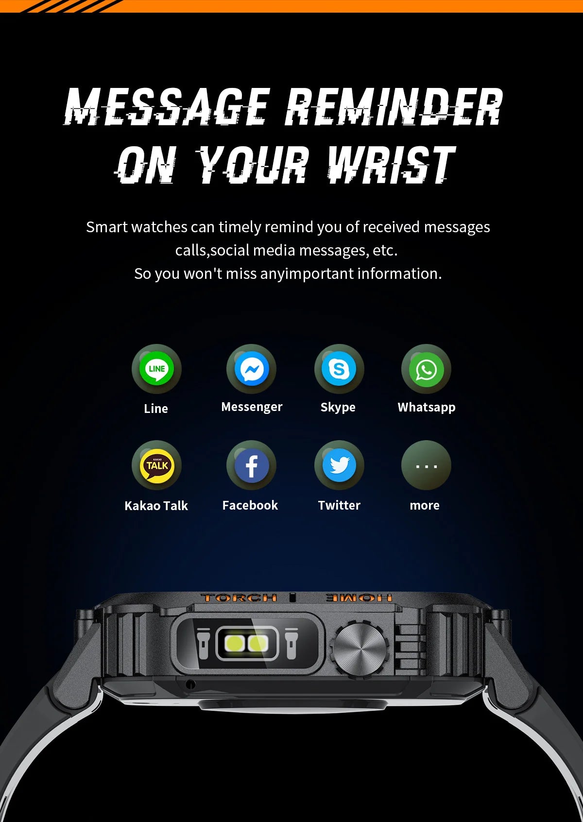 Rugged And Durable Military Smart Watch Ip68 Waterproof 2.02 ''HD Display Bluetooth Voice Smart Watch With Flashlight 2024 New
