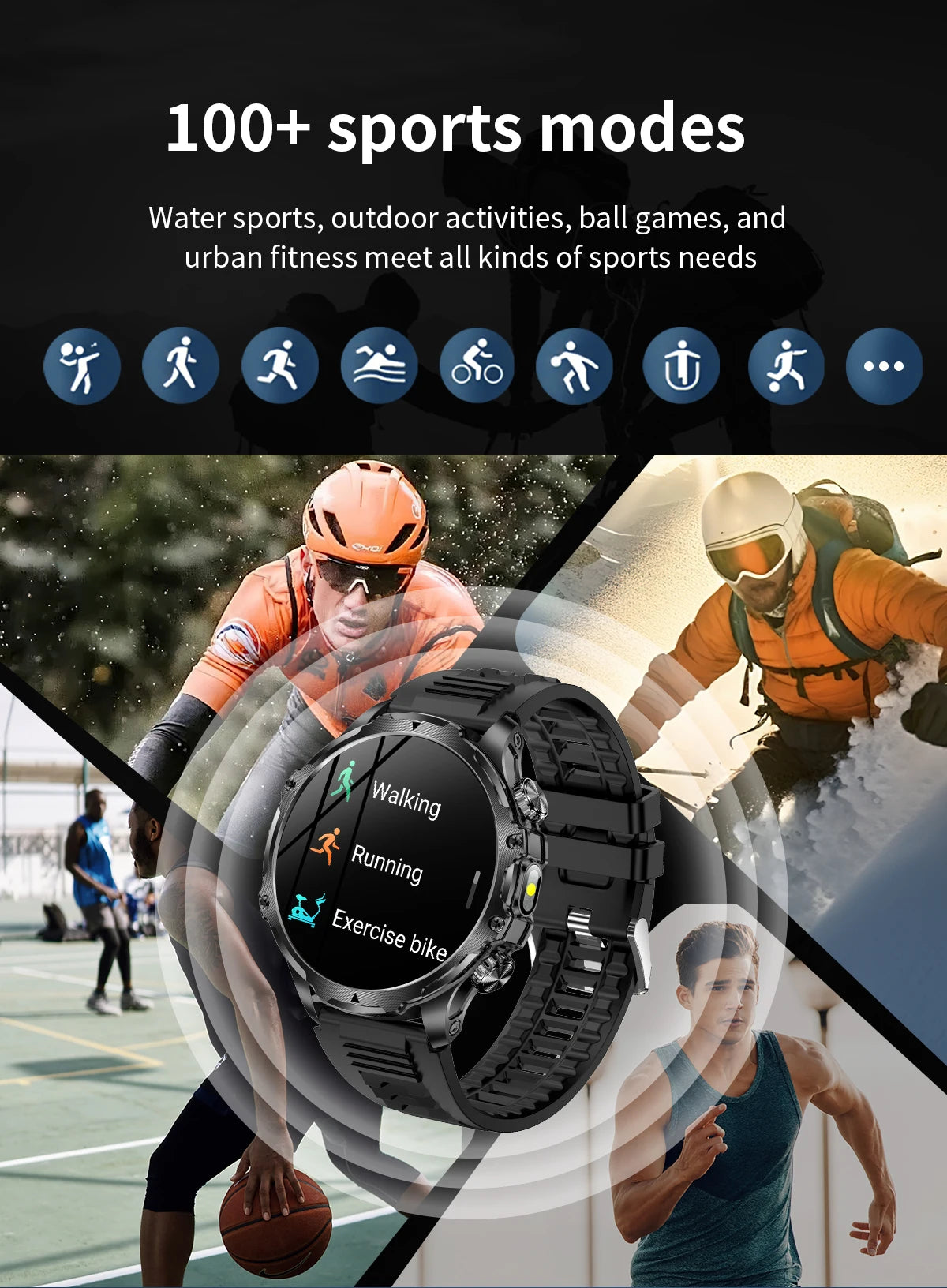 1.9 Inch Smart Watch for Men Bluetooth Calling 700 mAh Battery Fitness Tracker Waterproof Outdoor Sport Smartwatch for Android and iOS