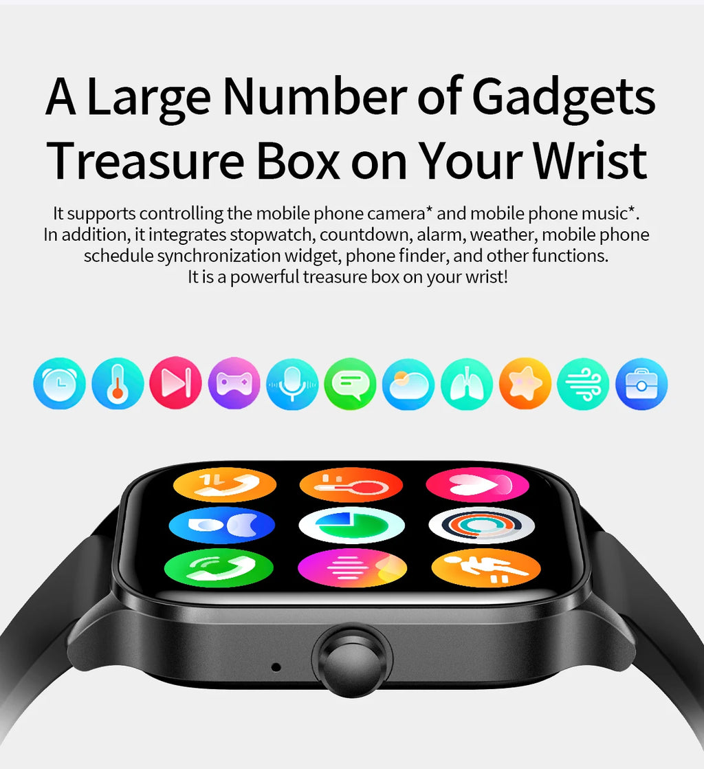 1.85 Inch HD Smart Watch for Men and Women Bluetooth Calling Fitness Tracker Health Monitor Custom Watch Face Smartwatch for Android and iOS