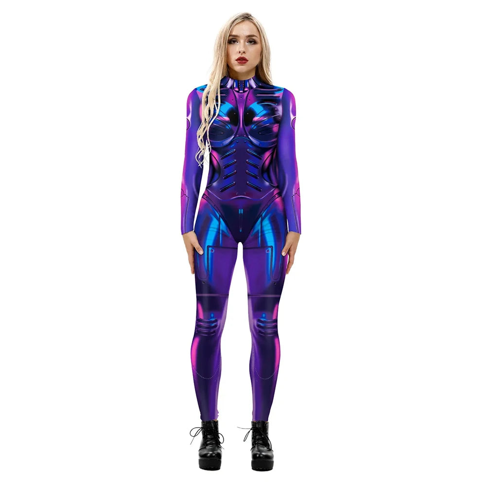 Cyberpunk Robot Punk Bodysuit Futuristic Cosplay Zentai Suit for Festivals Halloween Costumes and Sci Fi Fashion by CyberTribe