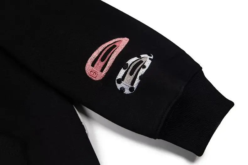Womens Detachable Hoodie Clip Design Zip Up Sweatshirt Goth Grunge Cardigan Jacket Streetwear Fashion