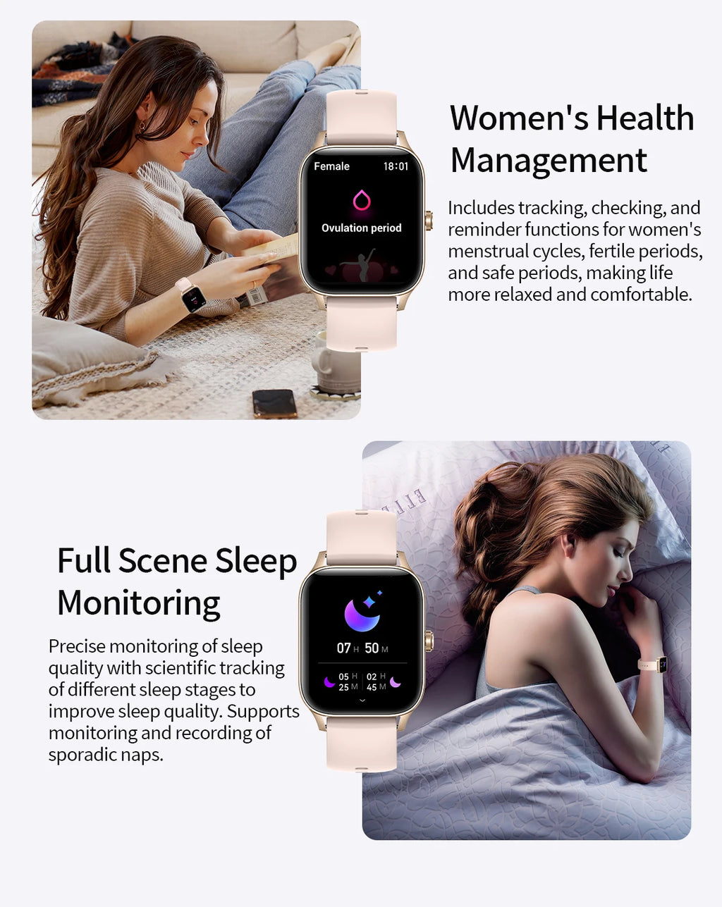 1.85 Inch HD Smart Watch for Men and Women Bluetooth Calling Fitness Tracker Health Monitor Custom Watch Face Smartwatch for Android and iOS