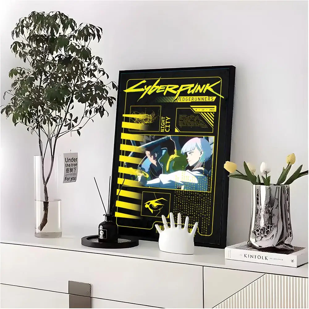 Cyberpunk Edgerunners Poster HD art sticky wall waterproof home living room bedroom bar aesthetic decoration