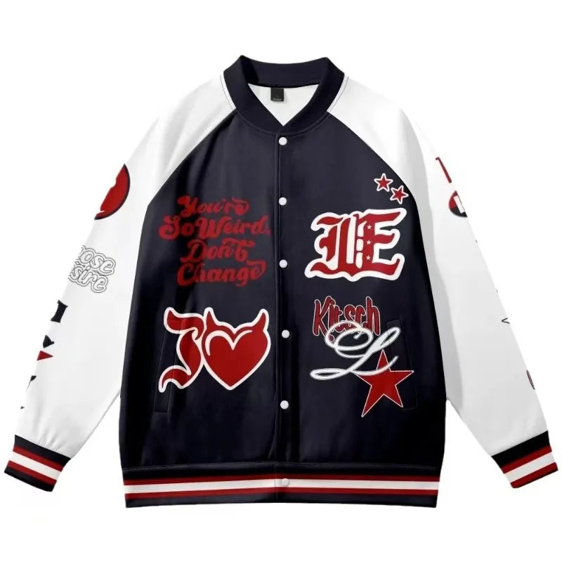 Retro Y2K Women Baseball Jacket Hip Hop Punk Pilot Coat Streetwear Fashion Casual Trendy Jacket