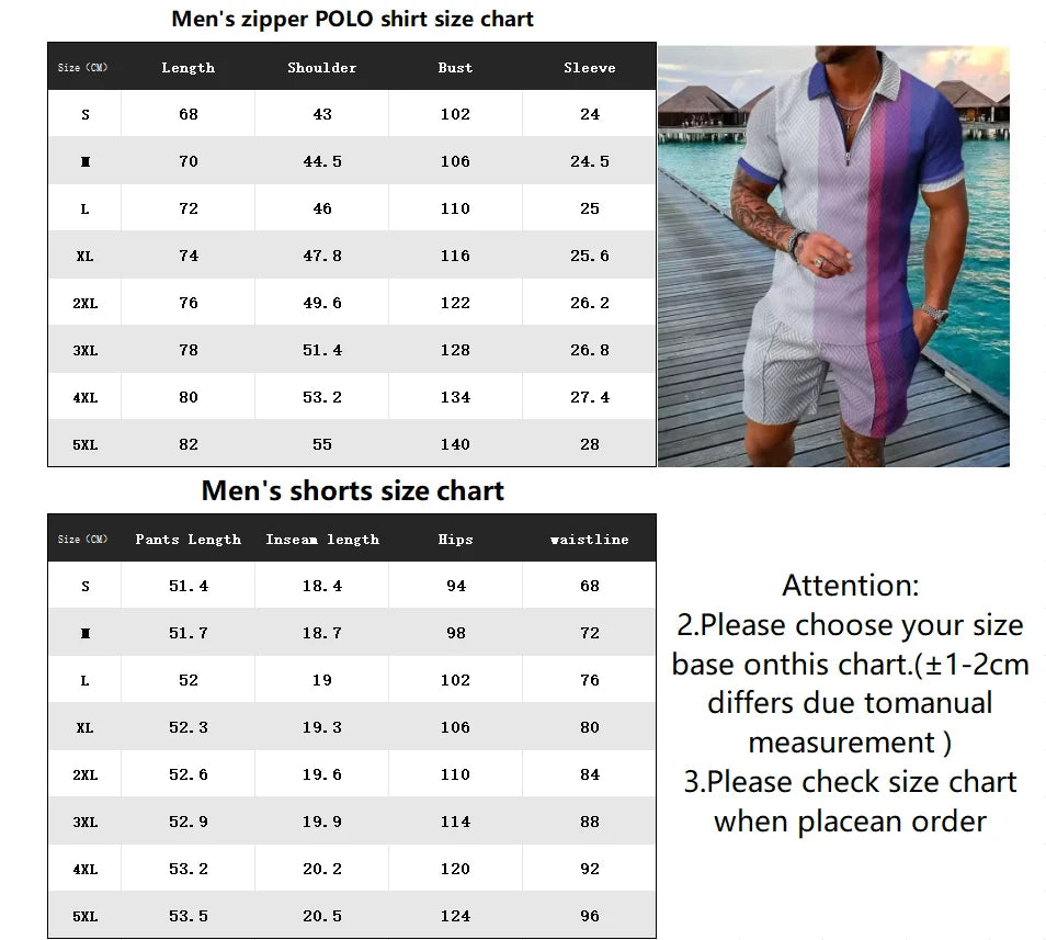 Men Tracksuit Set Summer Short Sleeve Polo Shirt and Shorts Set Casual Streetwear 2 Piece Outfit