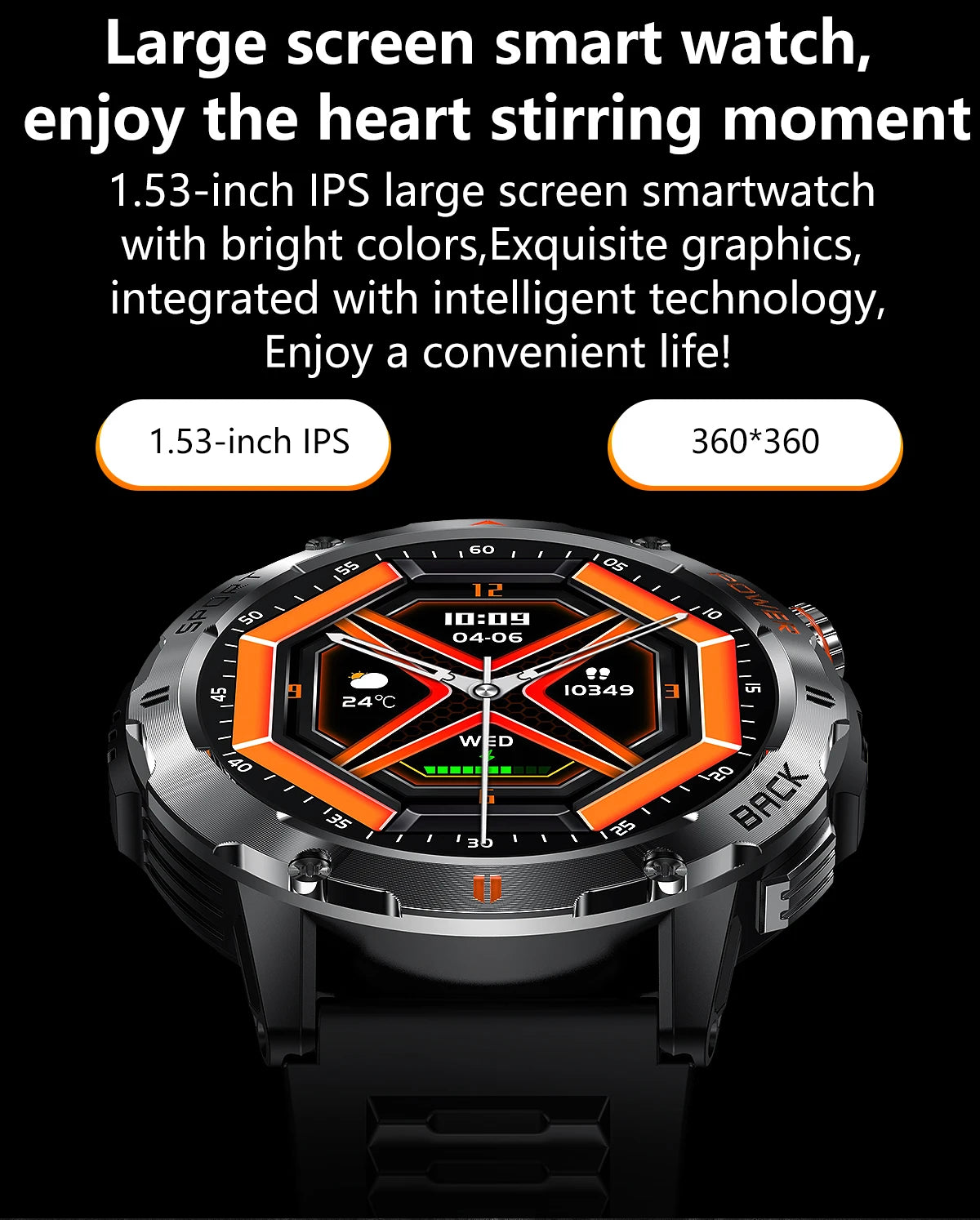 Tactical Outdoor Smart Watch with Flashlight Bluetooth Call Fitness Tracker for Android and iOS