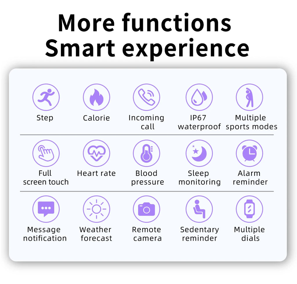 Fashion Smart Watch Full Touch Screen Fitness Tracker Bluetooth Smartwatch Waterproof for Men and Women Android and iOS