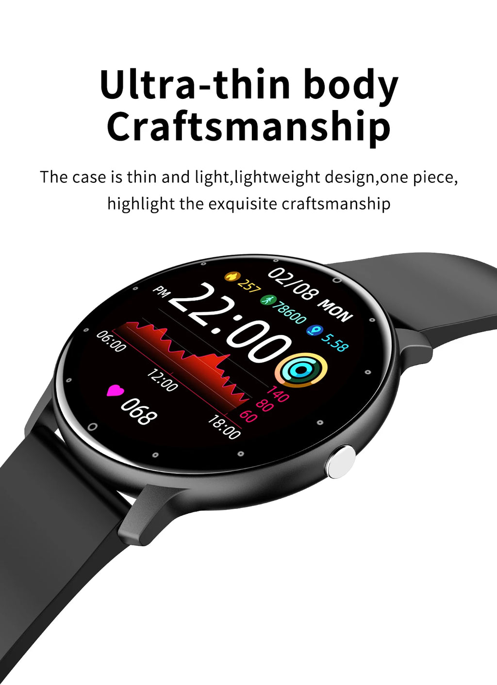 Fashion Smart Watch Full Touch Screen Fitness Tracker Bluetooth Smartwatch Waterproof for Men and Women Android and iOS
