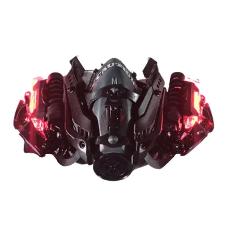 Cyberpunk Mechanical LED Cosplay Mask Futuristic Light Up Costume Mask for Festivals Parties Gaming and Creative Outfits by CyberTribe