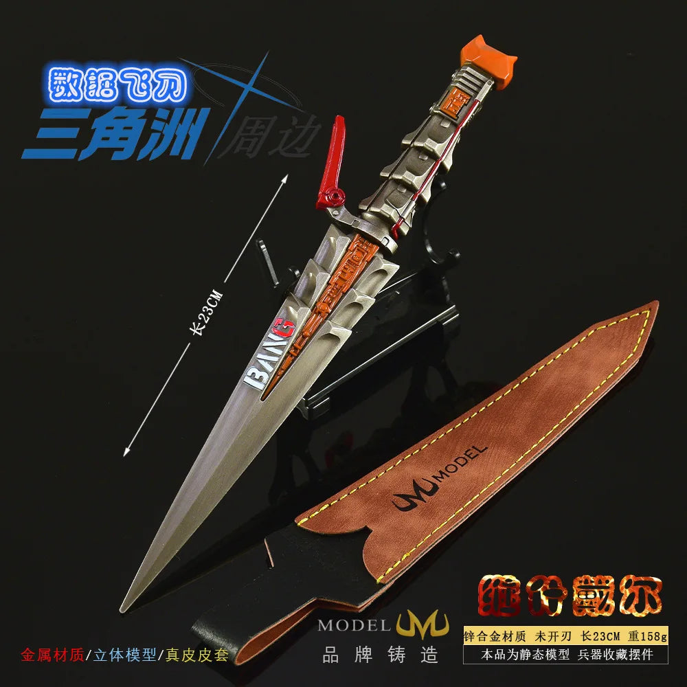23CM Delta Force Chinese Game Peripheral Data Flying Knife Metal Craft Weapons Model Collectible Desk Ornament Creative Gift Toy