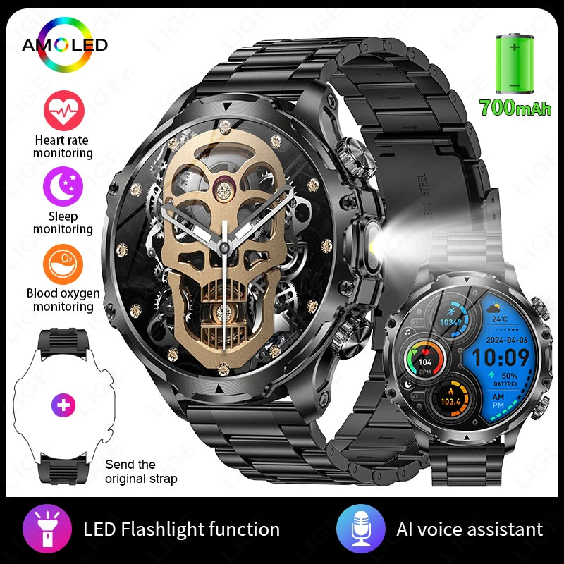 1.9 Inch Smart Watch for Men Bluetooth Calling 700 mAh Battery Fitness Tracker Waterproof Outdoor Sport Smartwatch for Android and iOS