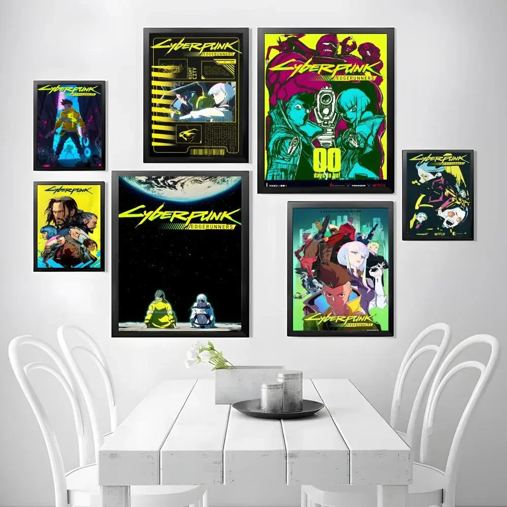 Cyberpunk Edgerunners Poster HD art sticky wall waterproof home living room bedroom bar aesthetic decoration