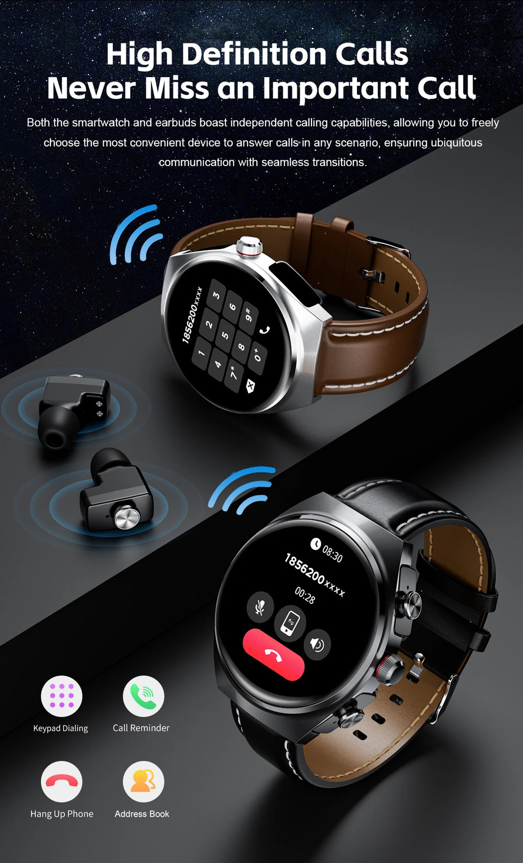 2 In 1 TWS Earphones Smart Watch Waterproof Wireless Bluetooth Headset Call Health Blood Pressure Sports Music Smartwatch