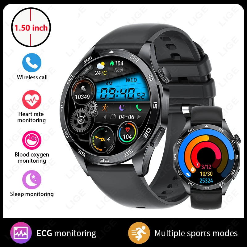 Smart Watch for Men Bluetooth Calling ECG Heart Rate Monitor Fitness Tracker Waterproof Smartwatch for Android and iOS