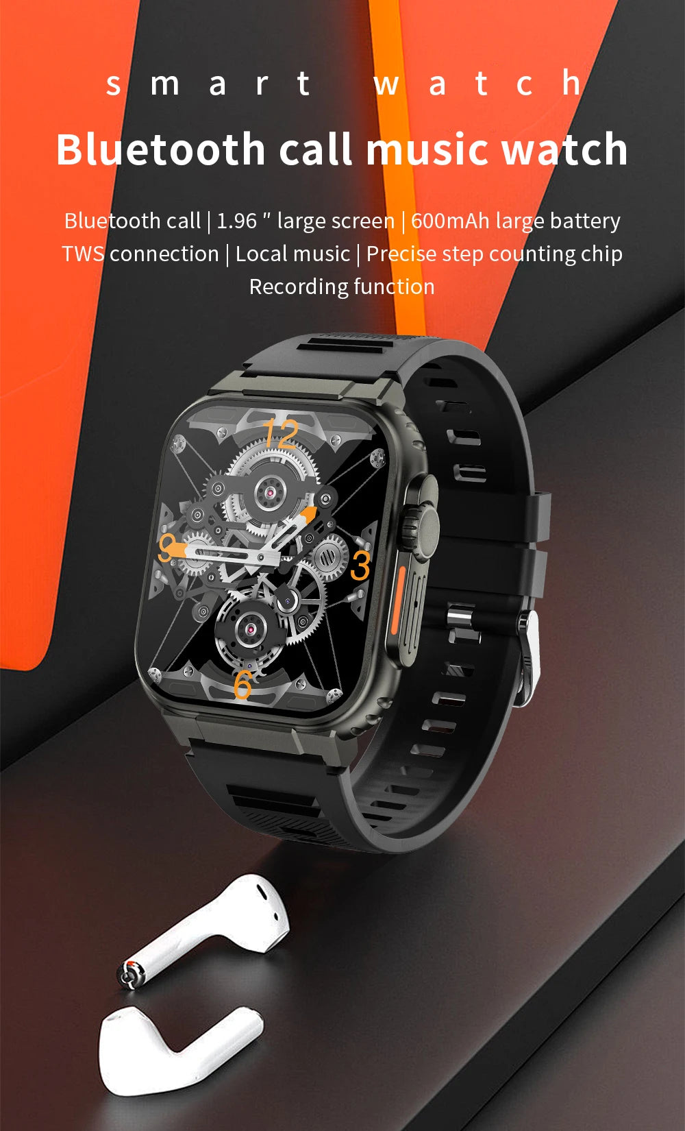 Ultra Power Smart Watch Bluetooth Call Local Music Fitness Tracker for Android and iOS