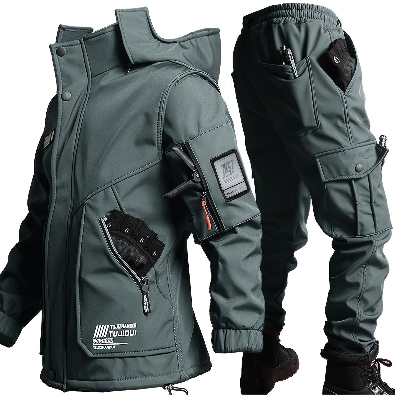 Urban Frost Warrior Tactical Set – Hooded Winter Jacket & Utility Pants