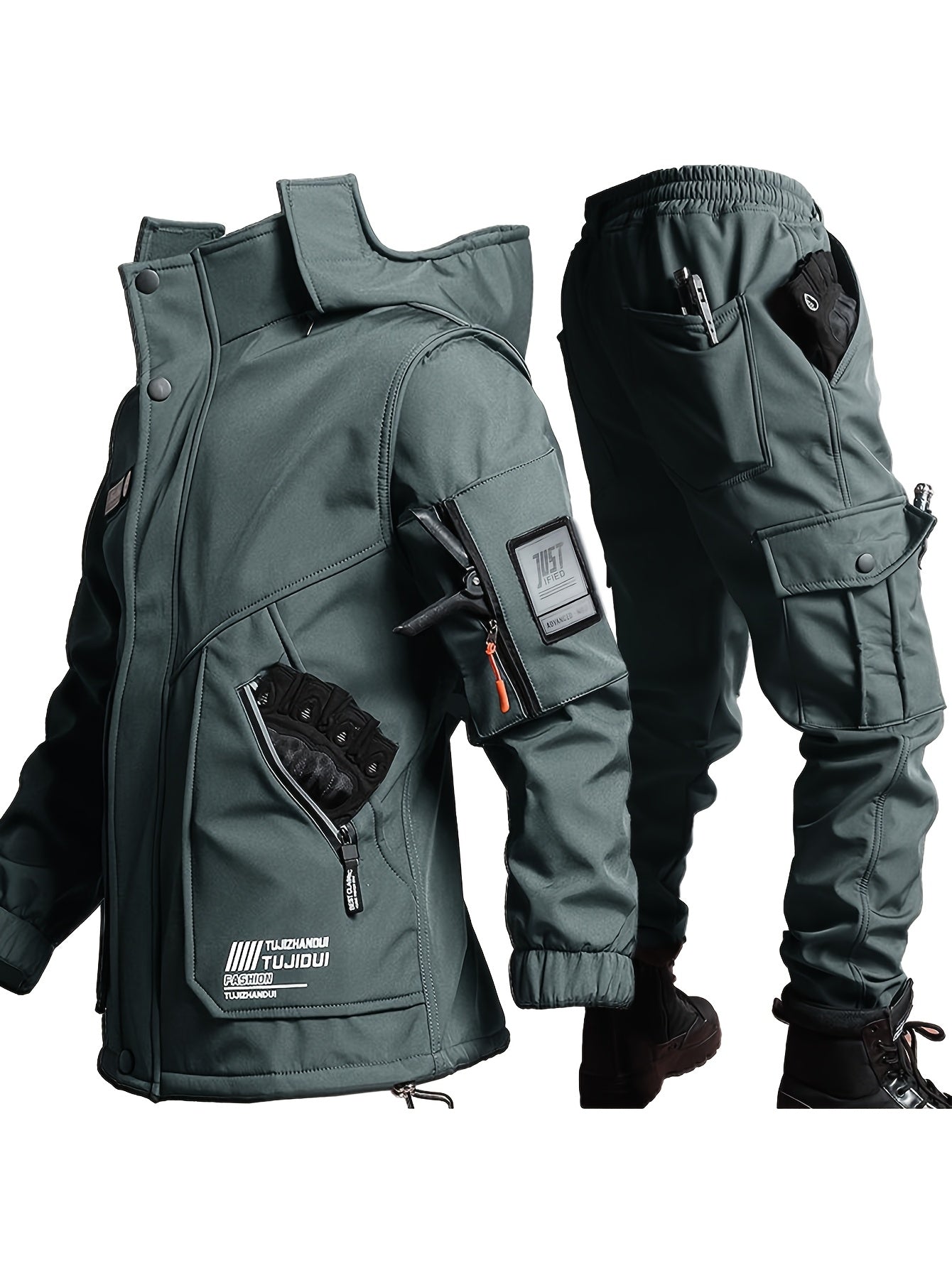 Urban Frost Warrior Tactical Set – Hooded Winter Jacket & Utility Pants