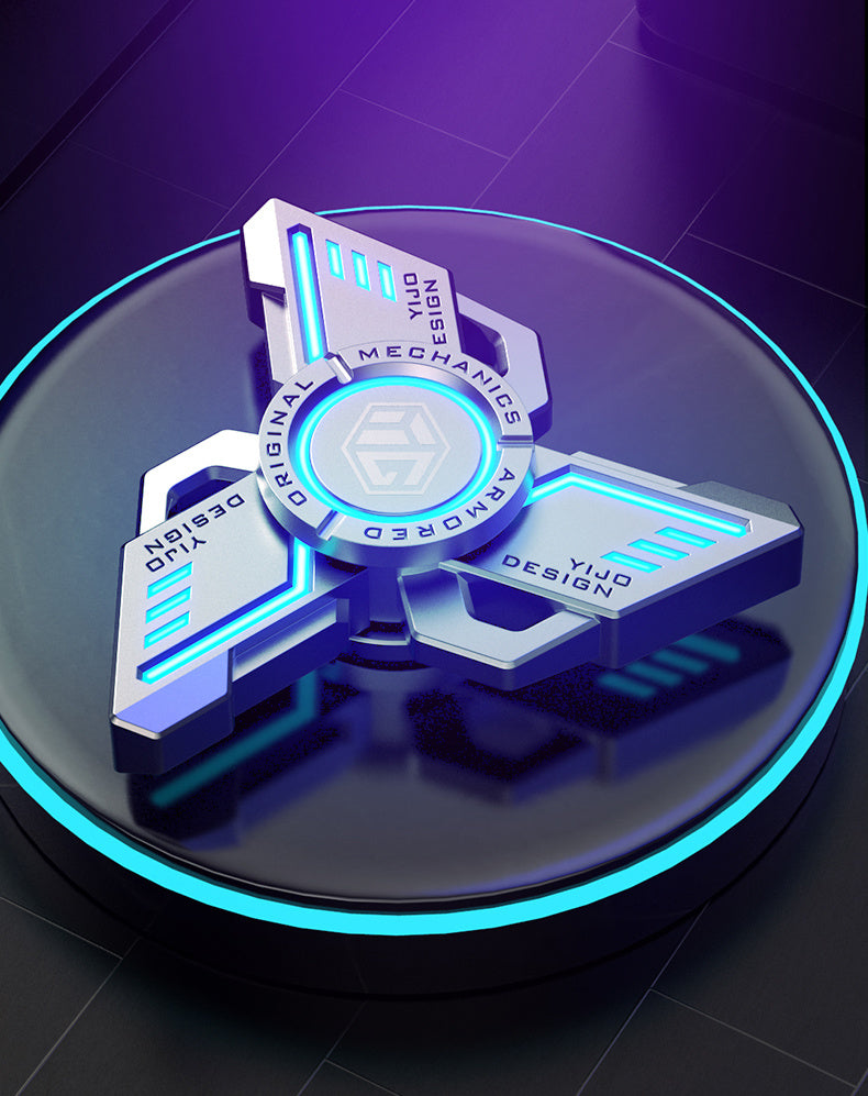 Luminous Cyber Spinner – Neon Purple Alloy Gyro for Focus & Flow